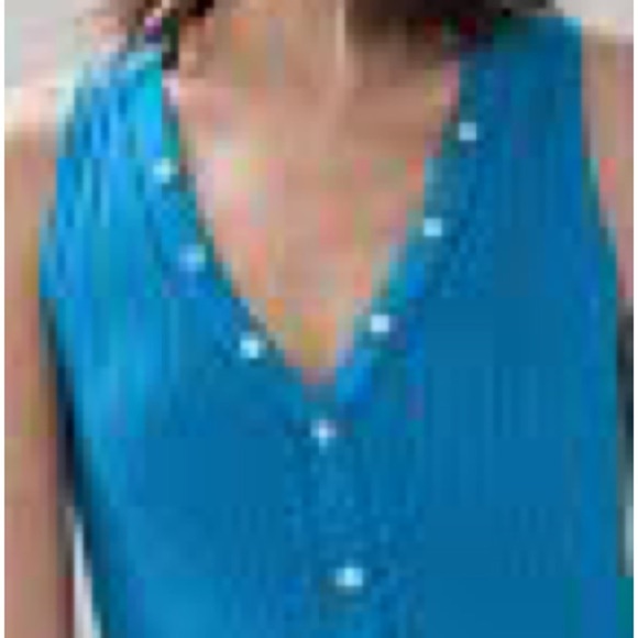 White House Black Market Snap Front Tank In Ocean NEW! - Picture 6 of 6